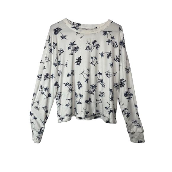 Hurley knit t-shirt tee shirt top women's XL extra large white blue tropical - Picture 1 of 13